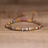 Pulsera Popular Transfronteriza de 2*4 mm con Patrones de Piedra Natural, Piedra Roja, Pulsera Tejida de Pino Africano, Regalo Ajustable Hecho a Mano