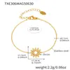 Xinyixinx Super Brilho 5A Zircônia Pequeno Diamante Girassol Conjunto de Pulseira Colar Anel Material de Aço Inoxidável Banhado a Ouro 18K