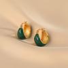 Popular online popular clip de oreja de aguacate color caramelo studs de frijol enamorado aretes colgantes streamer de esmalte caído pendientes verdes de alta calidad otoño e invierno