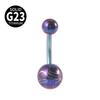 Anel de Umbigo G23 Titânio Transfronteiriço com Strass Personalizado e Listras Coloridas Piercing Corporal Anel de Umbigo Duplo Diamante Não Alergênico