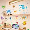 Pescado de Océano Delfín Piscina Baño Dibujos Animados Calcomanías de Altura Habitación Infantil Habitación de Alquiler Renovación Decoración Calcomanías de Pared Autoadhesivas