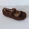 2025 Roupa Externa Forrada com Fleece Outono e Inverno Sapatos de Algodão Estilo Sapatos Mocassins de Solado Macio Sapatos Peludos Fada Antiderrapante Sapatos Mary Jane Quente