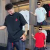 Camiseta Masculina Manga Curta Atacado Verão 2025 Novo Estilo Hong Kong Algodão Penteado Tendência Solta Casual Versátil Roupa Masculina