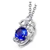 Pendente Criativo Flor de Cinco Pontas Diamante Safira Tanzanita Tanzaniana Diamante Azul Pedra Colorida Pétala Pingente