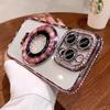 Funda de teléfono con soporte magnético de diamantes de imitación adecuada para iPhone 18, Apple 17 Pro, cubierta protectora anti-caídas con brillo degradado 14