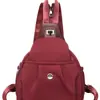 Mochila Nova da Moda 2025 para Mulheres, Bolsa de Peito em Tecido de Nylon Impermeável, Bolsa Transversal de Ombro Único Versátil Casual, Mochila Pequena
