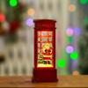 Decorações de Natal Papai Noel Cabine Telefônica Iluminada Pequena Lampião a Óleo Lanterna de Natal Presente Mesa de Bar Enfeite de Mesa