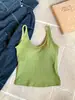 Estilo Básico de Principios de Otoño con Sujetador Incorporado Camiseta sin Mangas de Tirantes Minimalista Color Sólido Versátil Espalda Bonita Capa Interior Top Base Cómodo para Mujer