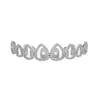 Grillz de hip-hop, popular diseño hueco en forma de lágrima, completamente incrustado con circonia microincrustada, nuevo accesorio de rap estilo callejero para marcadores de tendencias