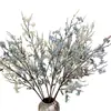 Planta Artificial Rama Única Rama de Sauce Sala de Estar Decoración de Arreglo Floral Exhibición Rama de Eucalipto Sauce Nieve