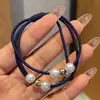 Banda de goma para el cabello para mujer, tocado de cuerda, aro elástico para el cabello, sencillo, famoso en Internet, accesorios para el cabello sencillos, funda de cuero, cuerda fina para el cabello para mujer