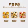 Contas Espaçadoras Quadradas Flor de Aço Inoxidável com Strass para Pulseiras Colares Brincos DIY Acessórios para Pulseiras de Cristal