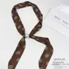 Bufanda larga de seda con estampado de lunares retro estilo coreano, nuevo pañuelo con collar de cinta de cuentas ajustable, bufanda de seda para el Día de la Madre