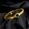 Pulsera de Disco Dorado de Moda Europea y Americana que no se Desvanece Carta de Amor Pulsera para Mujer Simple Combinable Acero de Titanio Joyería