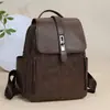 Mochila de mujer con estampado vintage nuevo, de alta gama, con tapa abatible y hebilla de cierre, adecuada para ir al trabajo y viajar, versátil mochila escolar de gran capacidad