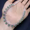 Collar de Esmeralda Colombiana Natural Puro con Piedra Principal de Esmeralda de Alta Calidad Tamaño: Plata de Ley S925 de 3*4 mm