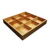 Conjunto de Pratos para Hot Pot com Pratos de Nove Compartimentos, Pratos Criativos e Únicos para Legumes para Restaurantes de Hot Pot, Caixa de Madeira Dividida de Bambu Comercial