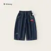 Colección de Mezclilla Otoño Pantalones Casuales para Niños Pantalones Anchos Sueltos Pantalones para Niños Pequeños Pantalones Rectos para Niños de Edad Media Largos