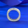 Mu Jing Joyería Nuevo Anillo Cuadrado de Fila Completa de Diamante S925 de Plata Personalizado Moda Versátil Transfronterizo Pequeño Libro Rojo