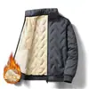 Casaco de inverno quente de algodão com lã de cordeiro para homens, à prova de vento e resistente ao frio, tamanho grande, vestimenta casual de negócios