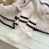 Meias Risadas Color Block para Mulheres, Meias de Meia-Perna Faux Cashmere para Outono e Inverno, Meias Melange Cor de Café, Meias Slouch Sem Costura Estilo Japonês