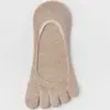 Calcetines de Cinco Dedos Tipo Barco para Mujer, Algodón Puro, Estilo Delgado de Verano, Resistentes al Olor, Antideslizantes, Bajos, Calcetines Invisibles con Dedos Separados, Calcetines Cortos Sin Costuras para Mujer en Verano