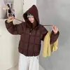 Nueva chaqueta corta de algodón ligera con capucha estilo coreano de invierno para mujer, abrigo de algodón moderno y cálido estilo puffer