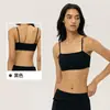 Top de tirantes finos para yoga para mujer con almohadillas en el pecho, sujetador deportivo sexy sin espalda, top de fitness de color liso