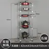 Estante de Almacenamiento Multicapa de Acero Inoxidable Engrosado con Ruedas, Estante de Almacenamiento de Cocina, Estante de Ollas Multifuncional de Pie