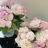 Ramo de Peonías de Alta Calidad, Flores Artificiales, Flores de Mano para Sala de Estar, Dormitorio, Mesa de Comedor, Peonías Artificiales, Flores Falsas, Accesorios para Fotos