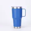 Comercio exterior taza de coche de 20 oz/30 oz acero inoxidable taza aislada de gran capacidad taza de coche portátil para exteriores con asa taza para hielo