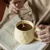 Caneca Creme, Caneca de Cerâmica com Aparência Sofisticada, Caneca Grossa de Cor Sólida para Atacado, Caneca de Água Doméstica, Caneca de Café de Grande Capacidade