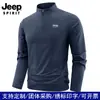 Camiseta Deportiva de Manga Larga para Hombre JEEP SPIRIT Cuello Alto Media Cremallera Secado Rápido Top Casual Ropa de Primavera y Otoño