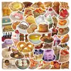 Conjunto completo de adesivos de comida de desenho animado realistas desenhados à mão para planners, capas de celular e garrafas de água, adesivos decorativos à prova d'água atacado