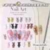 Oso con Pajarita de Dibujos Animados Lindo Accesorios de Aleación Tridimensionales para Uñas Venta Caliente Transfronteriza Oso para Uñas Accesorios de Uñas Portátiles