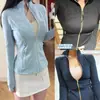 Chamarra de Yoga LULUZGLY Otoño e Invierno para Mujer, Cuello Alto, Corte Ajustado, Top Deportivo para Exteriores, Chaqueta para Correr y Fitness