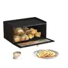 Caixa de Pão Preta de Camada Única Espessada Estilo Country Americano Caixa de Armazenamento de Alimentos Caixa de Pão de Madeira