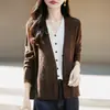Cárdigan de Punto Hueco Falso de Dos Piezas Estilo Old Money para Mujer 2026 Nuevo Ajuste Holgado Adelgazante Moda Top de Cuello en V