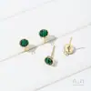 Brincos de Pedra Olho de Gato Multifacetada Brilhante Banhados a Ouro 14K Color-Preserving Malaquita com Argola Pendurada Materiais de Acessório para Brincos Feitos à Mão DIY