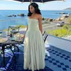 Moda Femenina Transfronteriza Europea y Americana Verano 2026 Estilo Nuevo Sexy y Elegante Fresco Estilo Vacacional Vestido Verde sin Tirantes