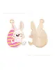 Huevo de Pascua Conejo Zanahoria Gota de Aceite Joyería Accesorios Colgante de Aleación DIY Llavero Cadena para Teléfono Adorno