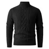 Suéter de cuello alto grueso para otoño e invierno, top de punto de moda con patrón de trenzas, jersey cálido y transpirable, camiseta básica cómoda