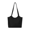 Bolsa de Palha Tecida Vintage Maillard para Mulheres 2026 Novo Modelo Simples Texturizada Grande Capacidade para o Dia a Dia Bolsa de Ombro