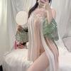 Fogo laranja sexy lingerie antiga roupa Han lingerie quente traje antigo anel de jade perspectiva paixão uniforme gratuito terno