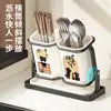 Porta-talheres de parede para uso doméstico estilo luxo leve meados do século, escorredor simples para bancada de cozinha, porta-palitos