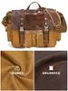 Bolso de Hombro Vintage para Hombre Hecho de Lona Encerada al Aceite con Cuero de Vaca de Primera Capa, Bolso Cruzado, Bolso de Hombro Cruzado, Portátil