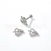Jiangtitanium F136 Titânio Unha de Osso da Orelha Coração de Lua Pássaro Incrustado com Zircônia Liga de Titânio G23 Joia para Piercing Corporal Unha de Orelha