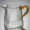 Taza de fondo cuadrado de vidrio de borosilicato con patrón de martillo, asa de cuatro colores, dispensador de té de vidrio, patrón de martillo cuadrado, Taza de Feria de Vidrio