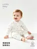 Macacão de Algodão Puro Classe A para Primavera e Outono Novo Estilo para Meninos e Meninas Macacão com Fecho na Frente Recém-Nascido Algodão Integral Manga Longa Roupa de Engatinhar