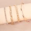 Pulsera Hip-Hop de Cadena Cubana de Metal Transfronteriza Europea y Americana Ins Diseño de Nicho Elegante Estilo Frío Juego de Joyería de Mano